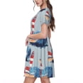 thumbnail image 2 of Goofa Beacon In The Huge Waves Of The Surf Pattern Women Summer Short Sleeve Midi Dress with Pockets Casual Aline Flowy Tshirt Dress Vocation Beach Sundress, 2 of 6