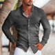thumbnail image 1 of Camisas hawaianas con estampado de rayas para hombre camisas de manga larga para fiestas camisas de gran tamaño para hombres ropa blusa Harajuku para mujer, 1 of 6