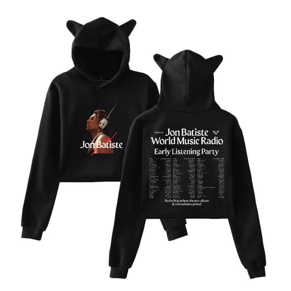 Jon Batiste Tour Cat Ear Hoodie Fashion Short Clothes Unique Bear Ear Sweatshirt