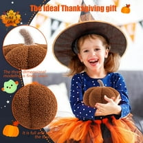 Plush Pumpkin Pillow for Halloween Thanksgiving Decorations,Cute Stuffed Fluffy Pumpkin Pillows,Soft 3D Pumpkin Shaped Decorative Cushion for Bed Sofa Couch Bedroom Office