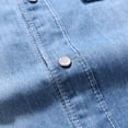 thumbnail image 4 of QHFBli Men's Denim Long Sleeve Shirt Slim Fit Button Down Shirt, 4 of 7