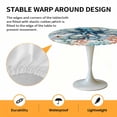 thumbnail image 6 of Watercolor Blue Octopus Coral Elastic Fitted Round Table Cover Fish Wood Grain Waterproof Outdoor Tablecloth for Holiday Party, Picnic, Patio & Dining Fits Tables Up to 36"-44", 6 of 8