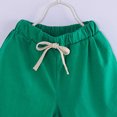 thumbnail image 3 of Cethrio Boys Cotton Shorts, Sports Elastic Waist Summer Drawstring Kids Athletic Shorts Green Size 5-6T, 3 of 4