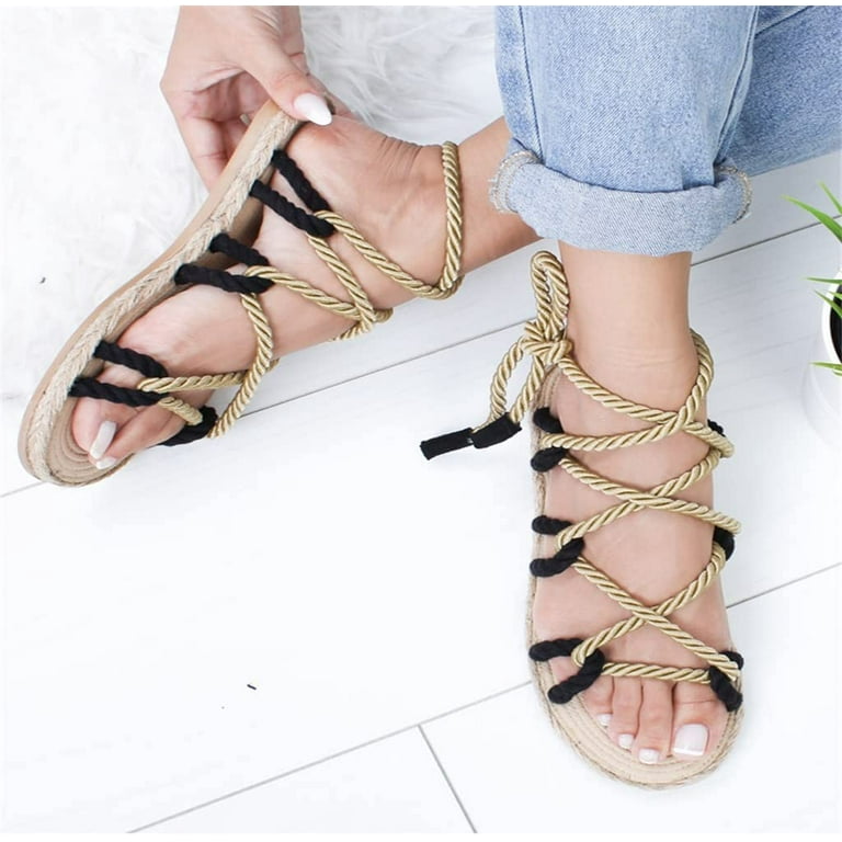 Rope lace up sandals new arrivals