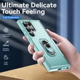 thumbnail image 2 of For Samsung Galaxy S24 Ultra 5G Case With 360° Rotation Metal Ring Holder【Magnetic Car Mount】Shockproof Rugged Full Body Protection Heavy Duty Dust/Drop Proof Cover Case​,Green, 2 of 7