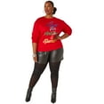 thumbnail image 5 of Ashley Stewart Women's Plus Size All I Want For Christmas Is Sparkle Sweatshirt, Red, 5 of 5