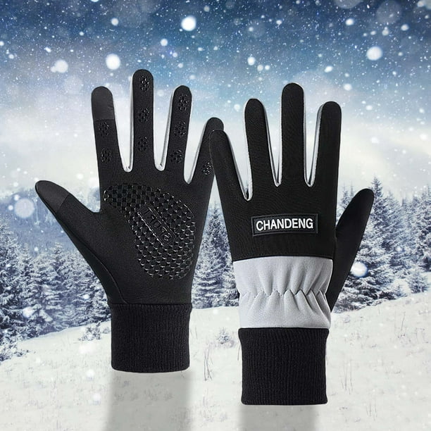 Guantes de invierno para mujer con forro polar y pantalla táctil, guantes deportivos para exteriores con dedos completos, mitones para mujer