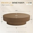 thumbnail image 7 of Gelloan 43.7" Olive Shape Wood Coffee Table, Modern Fluted Coffee Table for Living Room, Veneer Handcrafted Relief Tea Table with Sturdy Pedestal,Brown, 7 of 7