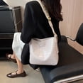 thumbnail image 3 of Bolso de cubo para mujer Bolso de satchel con patrón de cocodrilos Bolso diario al aire libre (Blanco), 3 of 6