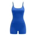 thumbnail image 5 of LangJing Womens Workout Sets 2 Piece Seamless Sports Cami Tops High Waist Biker Yoga Shorts Sets Gym Workout Activewear Matching Set Blue,XXL, 5 of 7