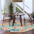 thumbnail image 3 of Coastal Beach Round Area Rug 8Ft Washable Large Circle Rugs for Living Room Dorm, Nautical Summer Coral Starfish Shell Non-Slip Carpet Floor Mats Indoor Outdoor Carpet Runner Aesthetic Home Decor, 3 of 8