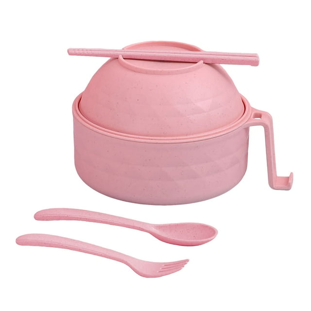 HBFAGFB Food Storage Containers with Lids Durable and Lightweight Ramen Bowl Set Home Decor Pink