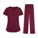 thumbnail image 1 of Conjuntos de batas para mujer con bolsillos, ropa de trabajo de verano, trajes de trabajo de enfermería, uniformes de enfermería, conjunto para sala , Rojo, S Yuyangstore Uniforme de enfermera, 1 of 8