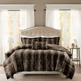 thumbnail image 3 of Cotton Bedding Set, King 4PC Faux Fur Comforter Set, Dark Brown Comforter Set,Polyester Bed In A Bag, Household Supplies & Décor Bedding Bedding Sets King 4PC Faux Fur Comforter Set, 3 of 5
