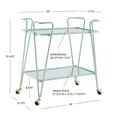 thumbnail image 6 of Linon Lawsonia 2-Tier Mid-Century Mobile Bar Cart with Mirrored Top, 32.5" Tall, 27 lb, Mint, 6 of 17