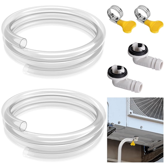 Ebaokuup 2-Pack Air Conditioner Drain Hose Kit, 3 Ft AC Drain Pipe with Connector & Clamp