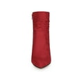 thumbnail image 2 of BLISSFUL STEP Women's Ankle Boots Slouch Pointy Toe Chunky Heel Side Zip Faux Suede Booties Red 6, 2 of 8