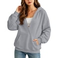 thumbnail image 7 of QQZ 2026 Fall Winter Wrap V Neck Pullover Hoodies For Women, Loose Sweatshirt For Women, Comfy Hoodies For Women With Kangaroo Pocket, 7 of 7