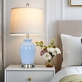 thumbnail image 5 of Lolikit 23" Ceramic Jar Table Lamp Set of 2 for Bedroom Living Room Farmhouse Sky Blue Bedside Nightstand Lamps with USB A+C Charging Ports, 5 of 7