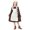 Beige, variant on Halloween Prairie Pioneer Dress Colonial Long Sleeve Maid Peasant Dress with Headscarf for Cosp*lay Party