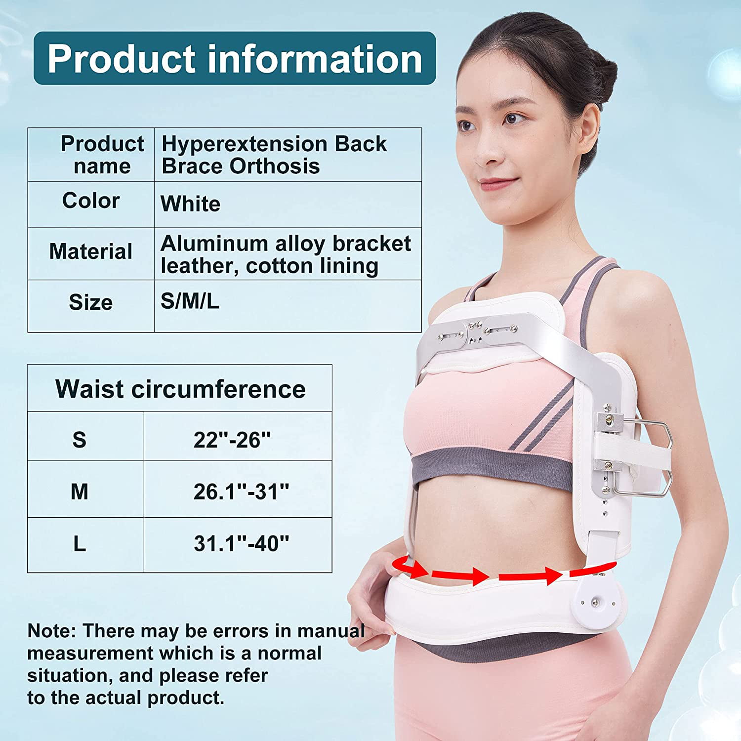 Hyperextension Back Brace Orthotics Jewett Brace for Thoracic & Lumbar  Spine Flexion, Spine Compression Fractures(Small) 