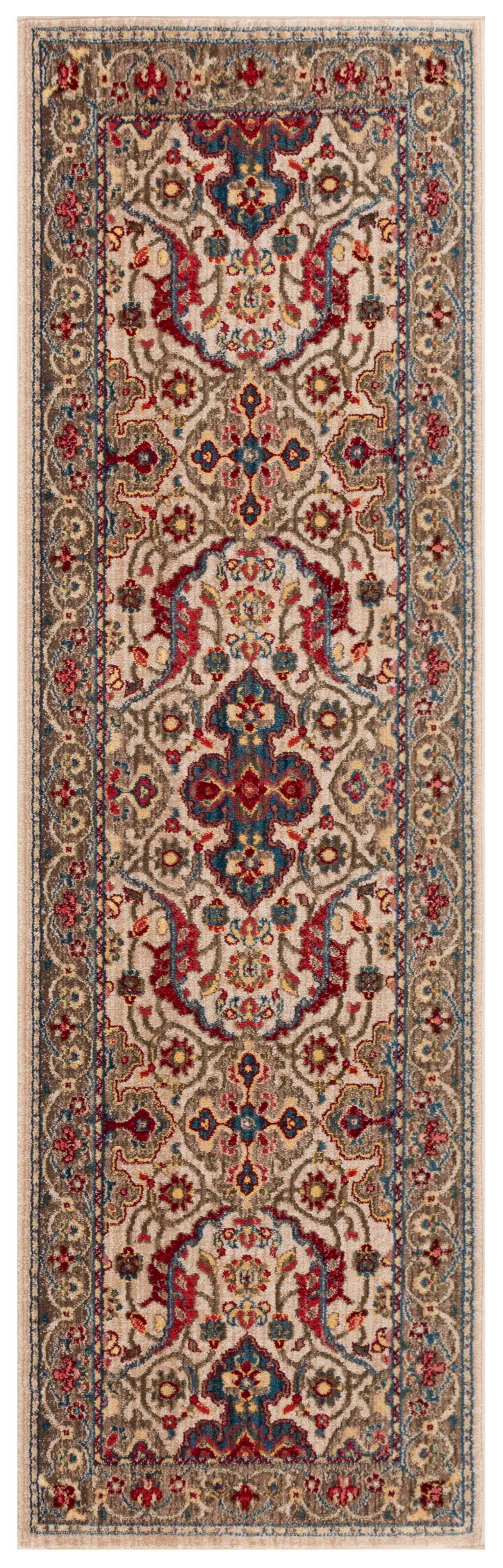 Safavieh Kashan Vincent Oriental Runner Rug, Ivory/Taupe, 2'6" x 18'