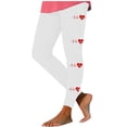 thumbnail image 3 of Feancey Holiday Sales Valentines Day Leggings for Women Love Heart Printed High Waist Yoga Tights Tummy Control Seamless Butt Lift Sport Workout Pants White XL, 3 of 7