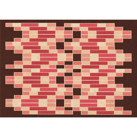 Ahgly Company Indoor Rectangle Patterned Tomato Sauce Red Area Rugs, 2' x 5'