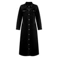 thumbnail image 6 of QHFBli Women's Long Casual Maxi Length Denim Cotton Coat Oversize Button Up Jean Jacket, 6 of 7