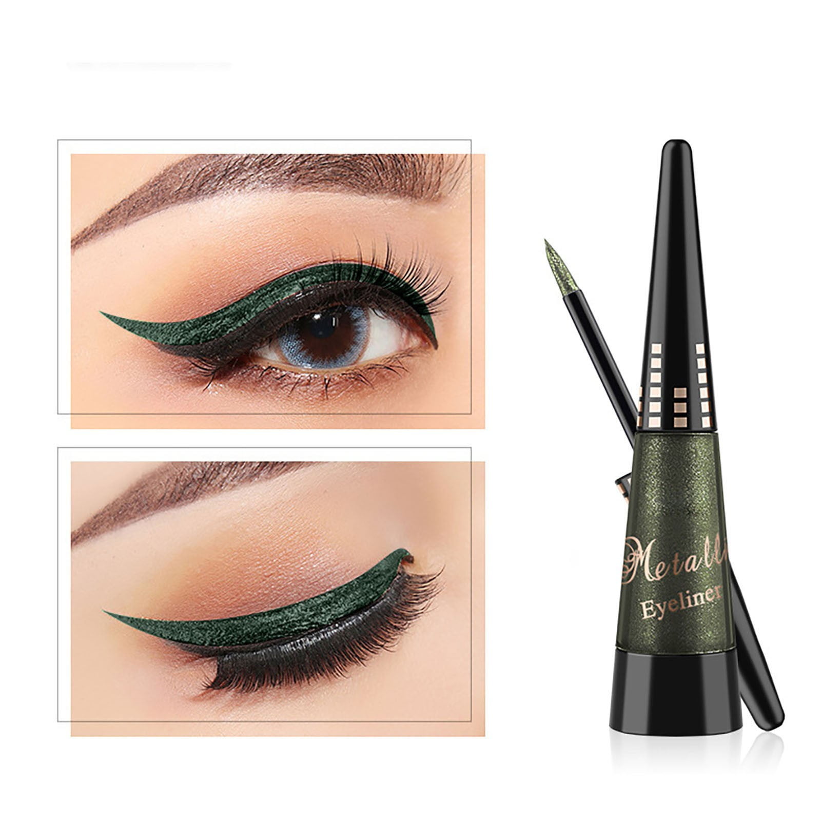 Glitter Eyeliner Liquid Pen Waterproof Sparkly Shimmer Eye Liner High Pigment Long Lasting Smudge Proof Metallic Eye Makeup for Women Cruelty Free 1PC*3 Makeup Organizers