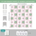 thumbnail image 3 of Cute Retro Pink Green Floral Checkered Funky Shower Curtain for Bathroom 72W*72H Inch Abstract Flower 70s Plaid Bathtub Decor Groovy Aesthetic Waterproof Polyester Fabric Set with 12 Hooks, 3 of 6