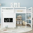 thumbnail image 3 of Full Size loft bed with a playful sliding chalkboard, built-in bookshelf, and high-quality safety rails, White, 3 of 10