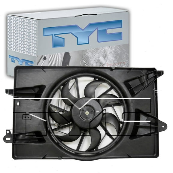 TYC Dual Radiator & Condenser Fan Assembly compatible with Chrysler 200 2015-2017