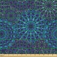thumbnail image 2 of Ambesonne Psychedelic Fabric by the Yard Upholstery, Ethnic Sun Look Shapes, 3 Yards, Quartz and Multicolor, 2 of 5