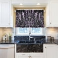 thumbnail image 5 of Yayeee Kitchen Curtains Light Filtering 27"x24" Rod Pocket Short Cafe Window Panel, Light Purple Flowers, 5 of 7