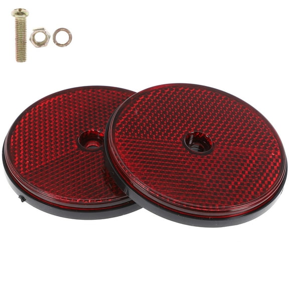 DRAFIDEEP 2Pcs Red Circular Reflective Reflectors for Trailers and Vehicles Safety