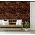 thumbnail image 5 of S4Sassy Peel and Stick Wall Covering, Outline Floral Leaf Print Removable Walls Wrap - Brown Instant Wall Makeover Mural for Bathroom, Closet Interior - Self-Adhesive Wallpaper Vinyl - 25"x120", 5 of 9