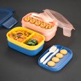 thumbnail image 3 of 1 Set 1900ML Lunchbox avec Couverts Étanche 5 Compartiments Résistant à la Chaleur Rectangulaire Enfants Adultes Nourriture Box pour l'École, 3 of 8