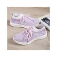 thumbnail image 2 of White Sneakers for Women Lace Up Shoes Wide Width Running Athletic Shoes Comfort Trainers Non Slip Pink Purple 7, 2 of 8