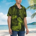 thumbnail image 5 of Kll Men'S Hawaiian Shirt Short Sleeve Button Down Beach Shirts-Tropical Palm Leaves Fern Leaf, 5 of 8