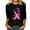Black, variant on ZQGJB Breast Cancer Shirts for Women Pink Ribbon Breast Cancer Graphic Tunic Blouse Awareness T-Shirt Casual Inspirational 3/4 Sleeve Tee Tops Black M