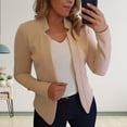 thumbnail image 3 of Women Blazer Open Stitch Cardigan Solid Color Slim Fit Long Sleeves Warm Business Outwear Plus Size Spring Coat Female Clothes, 3 of 8