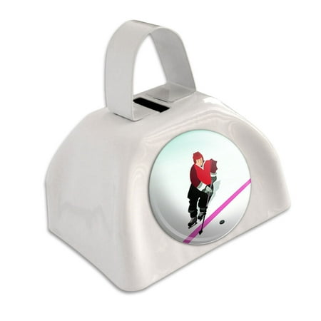 Ice Hockey Player Red Jersey White Cowbell Cow
