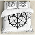 thumbnail image 3 of Sacred Geometrty Decor Twin Size Duvet Cover Set, Sketchy Geometric Plan with Swirled Spiral Origins Cosmos Universe Decor, Decorative 2 Piece Bedding Set with 1 Pillow Sham, Multi, by Ambesonne, 3 of 3