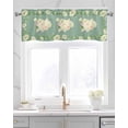 thumbnail image 2 of Easter Floral Rabbits Linen Curtain Valance for Bedroom/Bathroom/Kitchen/Office/Living/Dining Room Windows,Romantic Vintage Botanica Leaf Green Pocket Topper Drapes Decorative Cafe Drapery 54x18, 2 of 6
