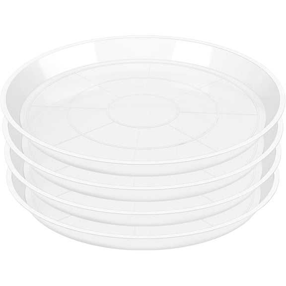 4 Pack Clear Plant Saucer 4 6 8 10 12 14 16 18 20 22 Inch Plant Trays for Pots, Plastic Extra Large Planter Saucers for Outdoors Indoors, Drip Catcher Water Tray for Plants (12 Inch)