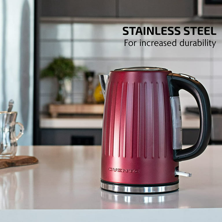 OVENTE 1.7 L Stainless Steel Electric Kettle Hot Water Boiler