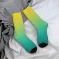 thumbnail image 5 of Vsdgher Teal To Yellow Gradient Crew Socks for Men & Women, Breathable Casual Athletic Ankle Socks, 5 of 6