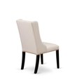 thumbnail image 2 of East West Furniture Forney 38" Fabric Dining Chairs in Black/Cream (Set of 2), 2 of 4