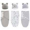 thumbnail image 1 of 100% Organic Cotton Baby Swaddle Blanket Swaddle Wrap Hat Set for Infant Adjustable Newborn Swaddle Baby Swaddle for 0-3 MonthStarHeight 80cm 50x73cm He Qiyong unisex, 1 of 1